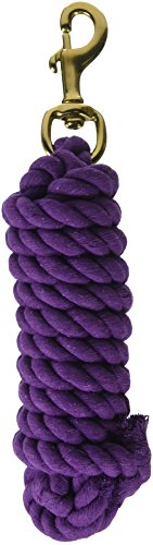 Hamilton Cotton Lead with Brass-Plated Bolt Snap, Purple, 3/4" Thick x 10' Long - color: Purple, size: 3/4" x 10'