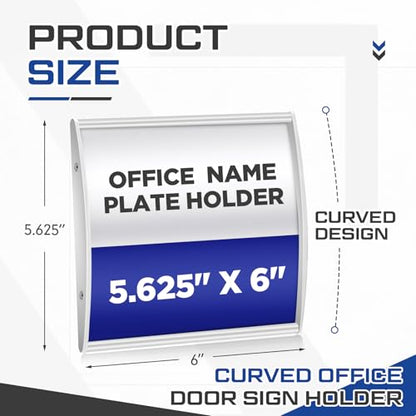 Yaocom Set of 5 Curved Name Plate Holder for Doors 5.625" x 6", Silver - color: Silver
