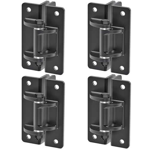 Insaga 6mm Heavy Duty Bolt On Gate Hinges, 1000 lbs Capacity Anti Sag L-Shaped Gate Hinge with Bearings, 6.5 in Powder Coated Black Carbon Steel Gate Hardware for Garden Fence Barn Farm Gate, 4 Pack