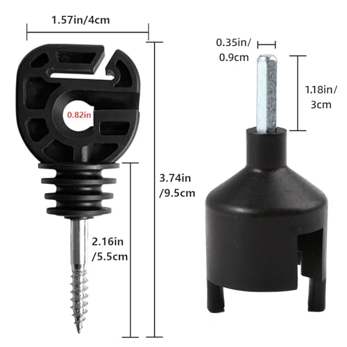 100Pcs Multifunction Electric Fence Insulator for Wire/Tape/Rope Screw-in Ring Post Wood Post insulators and1 Pc Free Insulator Socket Tool(Grid System Accessories for Animal Husbandry Electronic) - style: M2