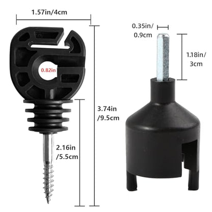 100Pcs Multifunction Electric Fence Insulator for Wire/Tape/Rope Screw-in Ring Post Wood Post insulators and1 Pc Free Insulator Socket Tool(Grid System Accessories for Animal Husbandry Electronic) - style: M2
