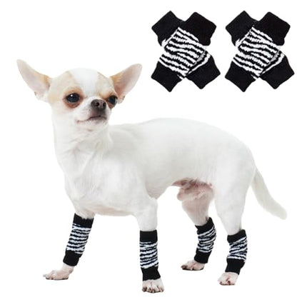 Dog Leg Protectors to Help Reducing Licking Scratching Wound After Surgery - color: Black, size: S-Leg Girth: 2.04in