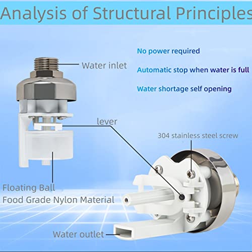 Float Valve, 2 Pack 1/2" 3/4'' Auto Fill Shut off Water Tank Float Valve, 304 Stainless Steel Fully Automatic Water Level Control Valve, Float Valve for Water Tank(2 pcs) - color: 2 pcs