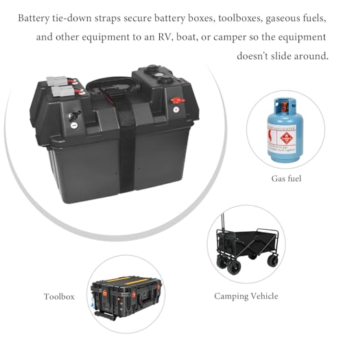 39 Inch Battery Tie Down Strap, Adjustable Nylon Battery Hold Down Strap with Quick Release Buckle, Auto Battery Box Tie Down Straps for Car Truck Boat Trailer Marine - size: 39.4 × 1.3 inches