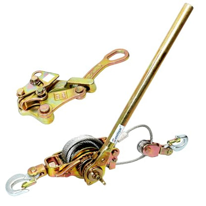 Zipline Tensioning Kit, Come Along Winch 6600lbs with Cable Grip Steel Wire Puller Tools& 2 Hooks, Portable Steel Cable Puller for 3/16" to 1/2" Cable, Cable Winch Puller - color: 3 Ton