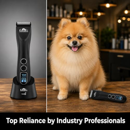 Kenchii Flash 5 Pet Grooming Clipper, Matte Black, 5-in-1 Blade, LCD - color: Matte Black