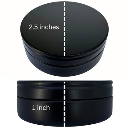 3 Pcs, Metal Tin Round Container, Mini Portable Small Storage Container Kit with Twist Lid for Home Storage 2.5x1 Inch, Black