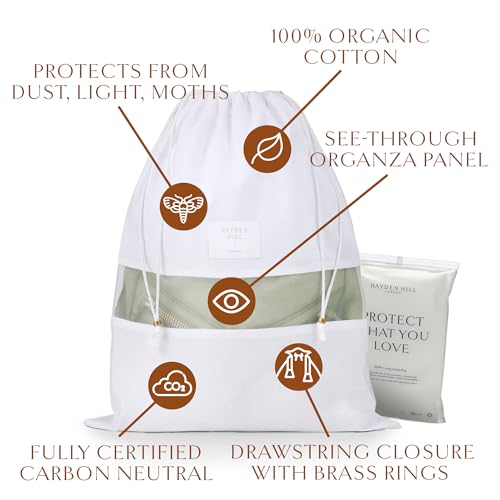 Hayden Hill Luxury Organic Cotton Dust Bags for Handbags Large 3 Pack - size: Large (19" W × 23" H)