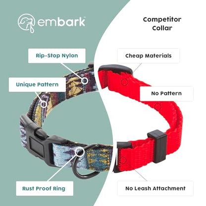 Embark Dog Collar - Adjustable Heavy Duty Outdoor Pet Training Collar - color: Azure, size: Large