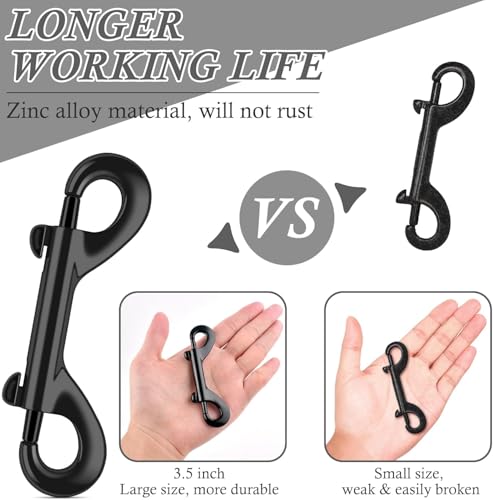 ERKOON Extra Large 4.7 inch Double Ended Bolt Snaps Hooks 220lbs Load Capacity Zinc Alloy Double Sided Clips Heavy Duty Trigger Snap for Dogs Leashes/Water Bucket/Horse Feed/Hammocks (25 Pack) - size: 25 Pack