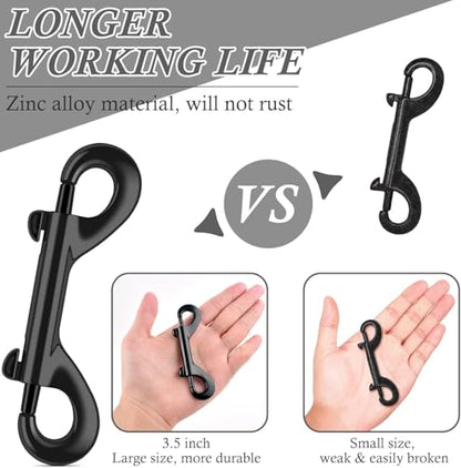 ERKOON Extra Large 4.7 inch Double Ended Bolt Snaps Hooks 220lbs Load Capacity Zinc Alloy Double Sided Clips Heavy Duty Trigger Snap for Dogs Leashes/Water Bucket/Horse Feed/Hammocks (25 Pack) - size: 25 Pack