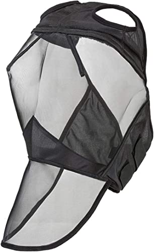 Harrison Howard CareMaster Horse Fly Mask Large Eye Space Full Face No Ears Black Medium Cob - color: Black, size: Cob (Medium)