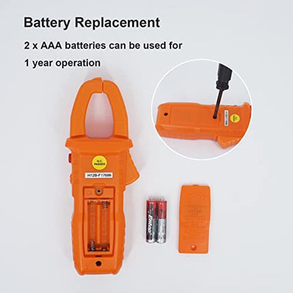 Clamp Meter Auto-Ranging Multimeter AC Current 600 A, AC/DC Voltage | Digital Amp Voltage Tester 2000 Counts AC Current, AC/DC Voltage, Resistance, NCV, LPF, Diodes, Continuity and Backlight