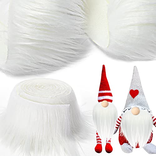 Tatuo 2 X 200 Inch White Fake Fur Fabric for Crafts Sewing DIY - color: White, size: 2 x 200 Inch