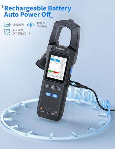 FNIRSI DMC-100 Clamp Meter 9999 Counts TRMS, 600A AC/DC Amp Meter