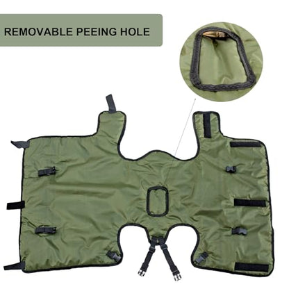 Calf Blanket Coat Green Calf Warm Clothes Winter Blankets for Keep Cow Goat Warmming Wider Belly Protection Windproof Large Size