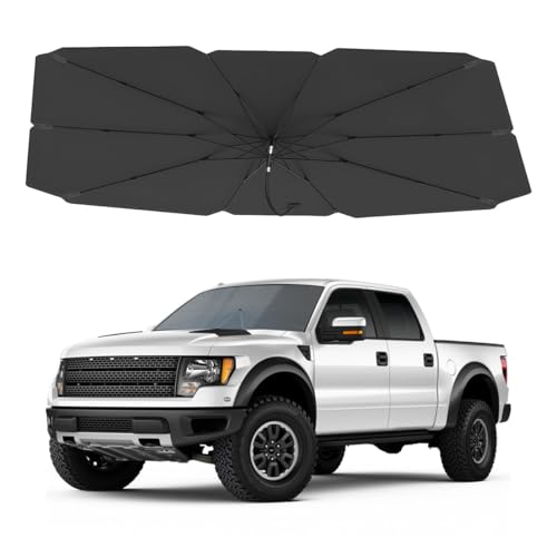 Car Windshield Sunshade Umbrella, 57"×34" Auto Front Window Sun Shade Cover with 360° Bendable Handle, Foldable Vehicle Windshield Sunshade Umbrella for Sun & UV Protection (XL) - color: XL