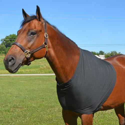 Country Pride Ultra-Premium Lycra Chest Guard, Black, Adjustable 2-Inch Elastic Girth, Plastic Buckle Closure, Protects Against Blanket Rubs, Mane-Smoothing Horse Accessory (X-Large) - size: X-Large