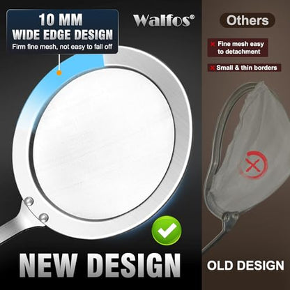 Walfos Fat Skimmer Spoon, Stainless Steel Fat skimmer For Cooking, Fine Mesh Strainer, Food Strainer Fit For Separation Of The Floating Foam, Fat, Grease - Set of 2 Sise - style: 2pcs (3", 4") Skimmers
