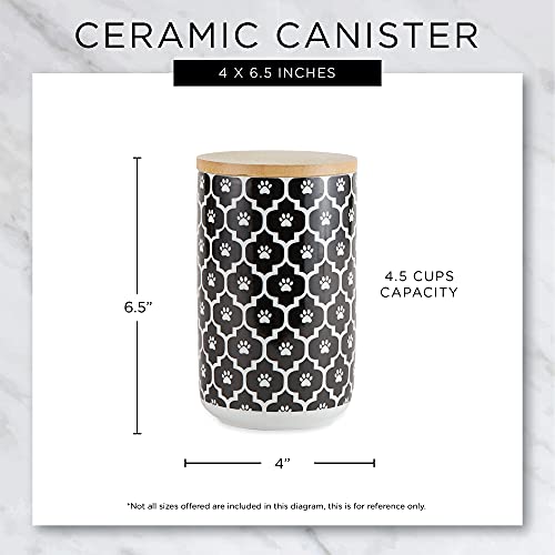 Bone Dry Lattice Collection Pet Bowl & Canister, Treat Canister, 4x6.5", Gray - color: Gray, size: Treat Canister, 4 x 6.5 in (Pack of 1)