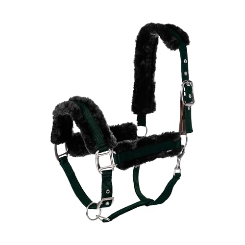 Equinavia Valkyrie Ultra Fleece Soft Padded Horse Halter Breakaway - color: Deep Green/Black, size: Cob