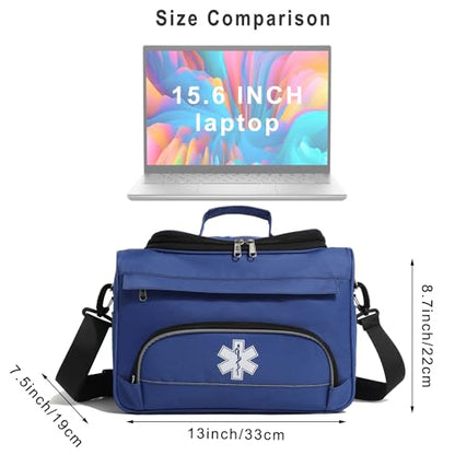 Empty Medicine Bag for Travelling Red First Aid Bag On Call Trauma Bag EMT First Responder Carrier Bag Medical Supplies Kit Emergency Bag for School(Bag only) - color: Blue