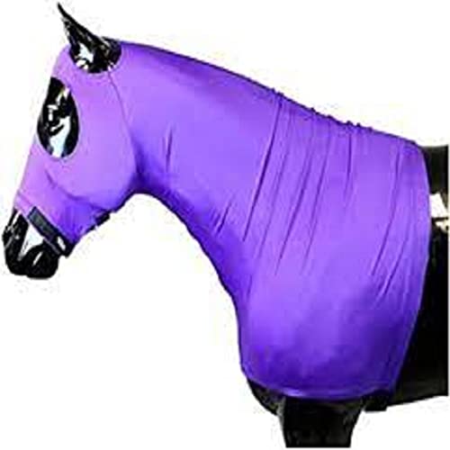 for Horses S Solid Zipper Stretch Hood- Purple