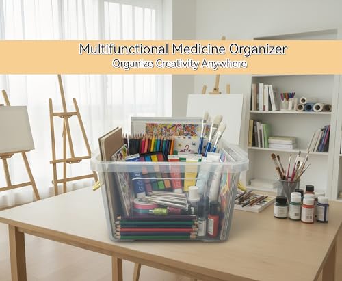 Pulseplay Clear Medicine Storage Box with Handle Yellow - color: Yellow