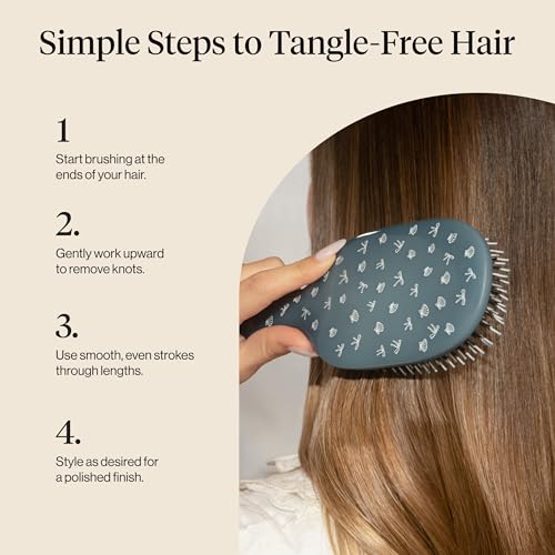 Kitsch Smooth & Polish Hair Brushes For Women and Men - Coastal Blue Print - color: Blue