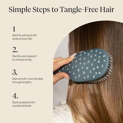 Kitsch Smooth & Polish Hair Brushes For Women and Men - Coastal Blue Print - color: Blue