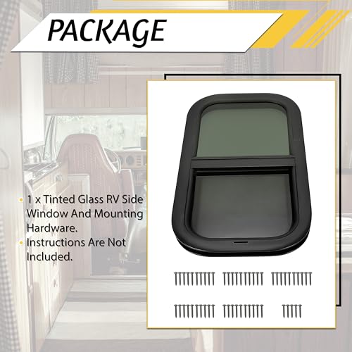 KUAFU RV Vertical Sliding Window 12" X 22" Camper Trailer Cargo Tinted Rv - size: 1Pcs