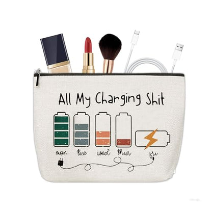 ShiQiao Spl Charging Travel Makeup Bags for Women Charger Cosmetic Bags Electronics Bag Organizer Toiletry Pouch for Women Birthday Christmas Gifts for Girls Charging Cable Organiser Pouches Bag - style: All My Charging