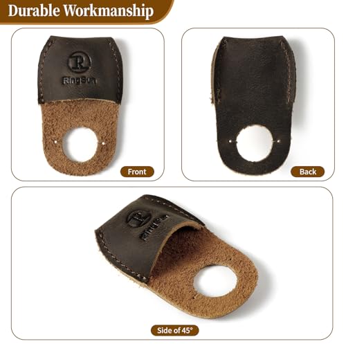 RingSun Thumb Guard Wood Carving Tools, Leather Finger Protector, Handmade Carpenter Working Carving Kit Accessories - color: Black Brown