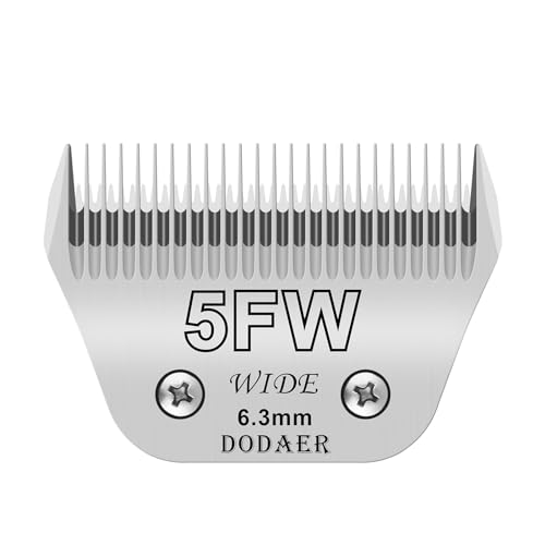 5FW Dog Grooming Wide Blades,Compatible with Andis,Oster A5,Wahl KM10 - color: Silver, size: 5FW 6.4mm
