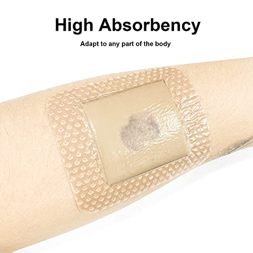 Carbou Silicone Foam Dressing with Gentle Border,4"x4" Adhesive Waterproof and High Absorbency Square Wound Care Dressing Bandage for Pressure Sore, Leg Ulcer, Diabetic Ulcer,10 Pack - size: 4x4 Inch (Pack of 10)