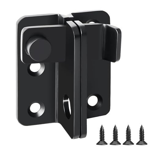 Flip Gate Latch with Padlock Hole, SUS304 Stainless Steel Safety Interior Door Lock Shed Barn Fence Garage, Matte Black, Large Size, AMS2002-B - size: Large