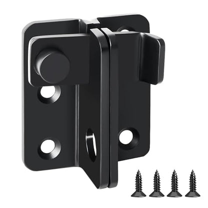 Flip Gate Latch with Padlock Hole, SUS304 Stainless Steel Safety Interior Door Lock Shed Barn Fence Garage, Matte Black, Large Size, AMS2002-B - size: Large