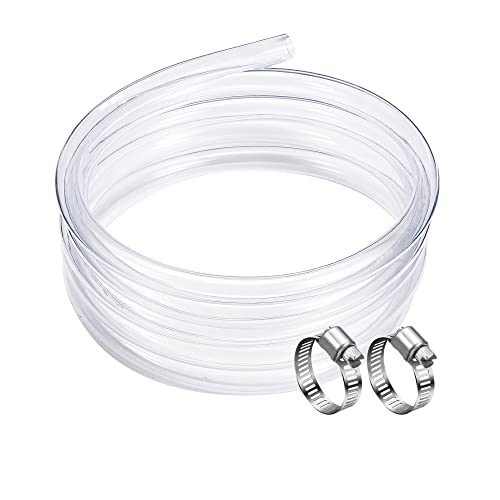 DAVCO 3/4" ID - 50 ft Clear Vinyl Tubing, Low Pressure Flexible PVC Tube, Heavy Duty UV Chemical Resistant Lightweight Plastic Vinyl Hose, BPA Free and Non Toxic, with 2 Stainless Clamps - size: 3/4"ID, style: 50 Feet