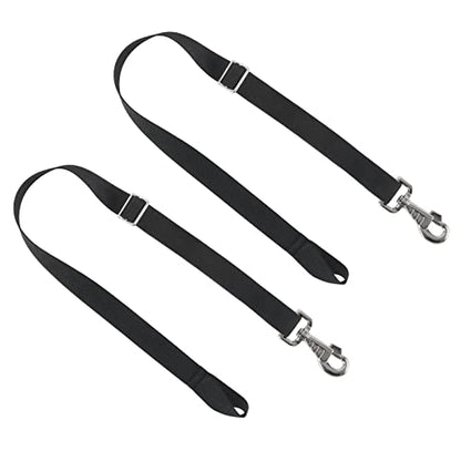 Premium Horse Blanket Sheet Leg Straps, Replacement Stretchy Belly Strap with Swivel Snaps and Loop End, Adjustable Length from 22 to 40 Inch Black (2 Pcs)