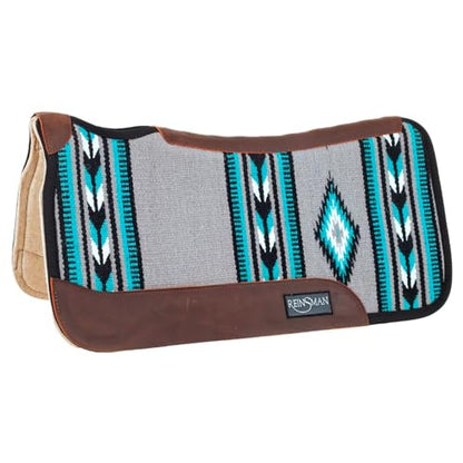 Reinsman APEX Ranahan Wool Soft Breathable Shock-Absorbing Fleece-Lined Moisture-Wicking Contoured Back Protection Wither Relief Horse Riding Saddle Pad - color: Big Sky