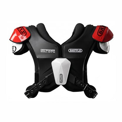 Battle Sports Defender Football Shoulder Pads - color: Black/Red, size: Youth-Large