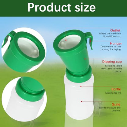 Teat Dip Cup - Non Reflow Design for Cow, Goat, Sheep - style: green