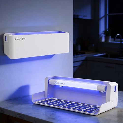 Fruit Fly UV Light Trap Indoor Commercial for Restaurants Bug Zapper 2 PCS - style: 2pack-White-w/10 Sticky Glue Boards