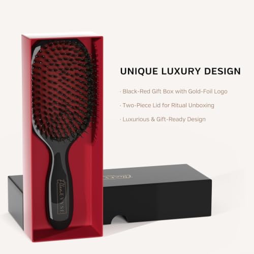 Boar Bristle Hair Brush, Soft Boar Bristles for Detangling, Enhancing Shine