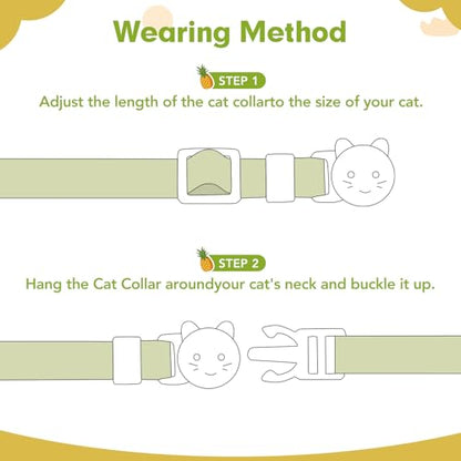 BINGPET Cat Collar Breakaway with Bell, Cute Kitten Collar,Flower and Bee - color: Flower Garden-3pcs