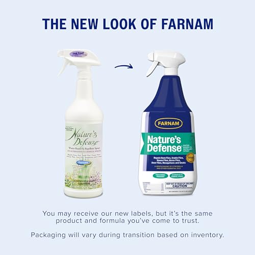 Farnam Nature’s Defense Botanical Fly Repellent Spray for Horses, 32 oz