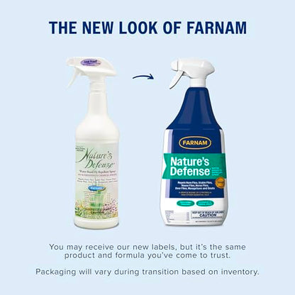 Farnam Nature’s Defense Botanical Fly Repellent Spray for Horses, 32 oz