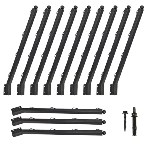 12-Pcs 31.5" Fence Post Extender Heavy Duty Barbed Wire Extension Arm - color: Set 12, size: 25 Degree