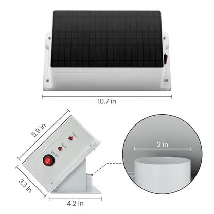 Solar Fence Charger - Briidea Solar Electric Fence Energizer for Up to 5.6 Miles, 0.2 Joule Output, IP66 Waterproof for Livestock, Gardens, Poultry & Predator Control, Easy to Install - color: 0.2 Joule