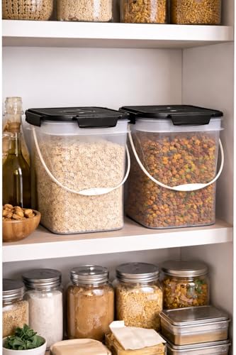House Naturals 4 Gallon Square Food Grade Plastic Bucket with Lid, (Pack of 2) BPA Free (Clear) - color: Clear